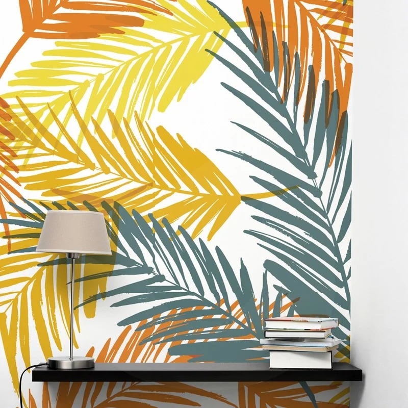 Αυτοκόλλητη Ταπετσαρία τοίχου RETRO PALM LEAVES 2