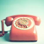 Πίνακας σε καμβά RETRO RED PHONE 1