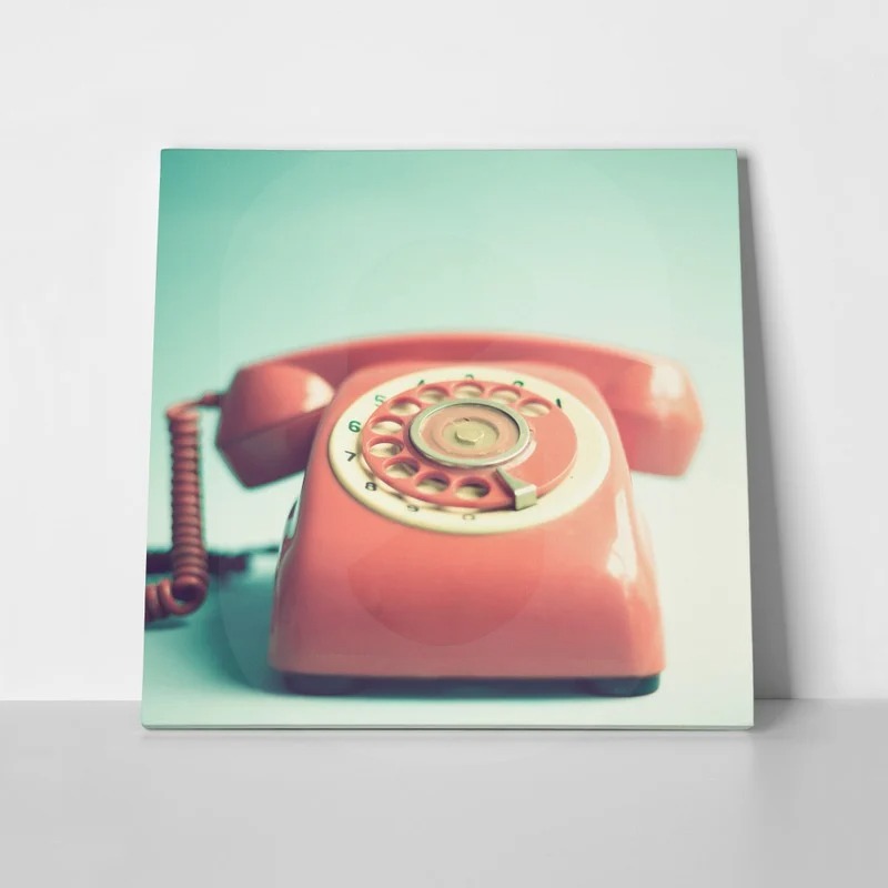 Πίνακας σε καμβά RETRO RED PHONE 1