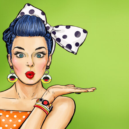 Πίνακας σε καμβά SURPRISED WOMAN POP ART - Πορτραιτα και Φιγουρες Sticky 4