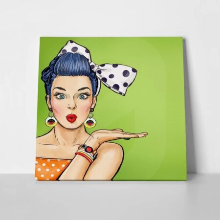 Πίνακας σε καμβά SURPRISED WOMAN POP ART - Πορτραιτα και Φιγουρες
