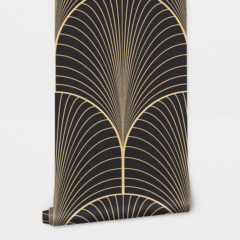 Αυτοκόλλητη Ταπετσαρία τοίχου TROPICAL MINIMAL GOLDEN LEAVES