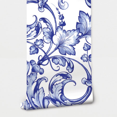 Αυτοκόλλητη Ταπετσαρία τοίχου VINTAGE BLUE FLOWER - Μοτίβα Sticky 2