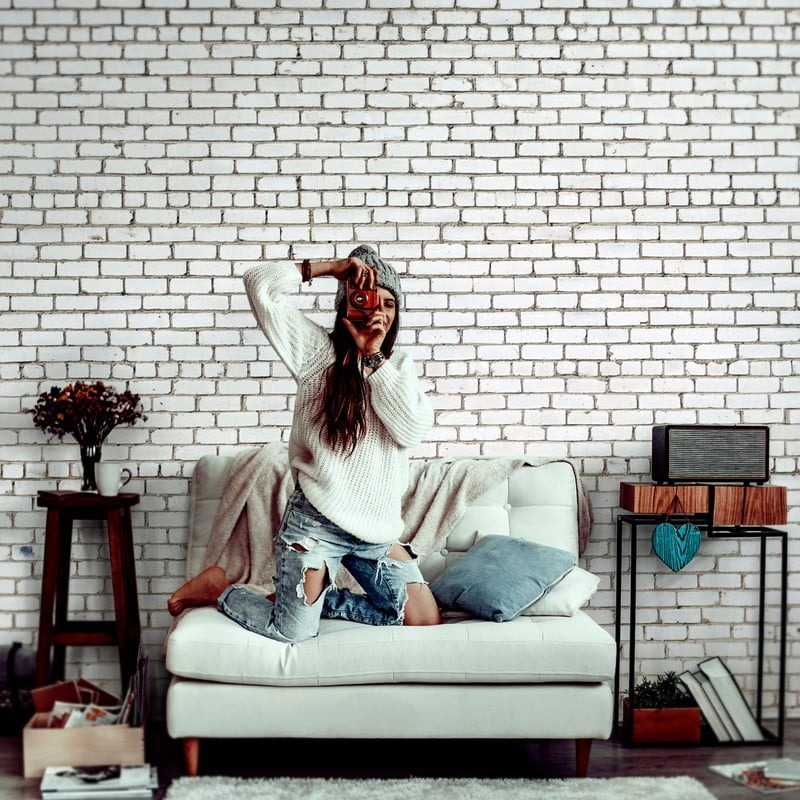 Αυτοκόλλητη Ταπετσαρία τοίχου WHITE BRICK