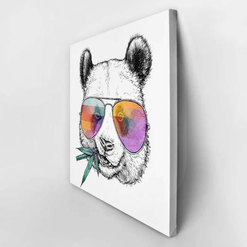 Πίνακας σε καμβά FUNNY PANDA GLASSES
