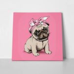 Πίνακας σε καμβά PUPPY PUG HEADBAND