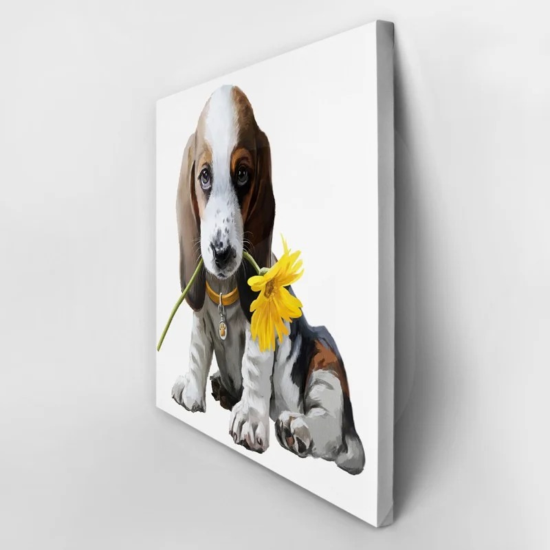 Πίνακας σε καμβά SUNNY FLOWER BEAGLE DOG