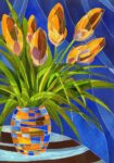 Πινακας σε καμβά ABSTRACT DECORATIVE YELLOW FLOWERS