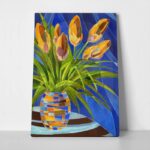 Πινακας σε καμβά ABSTRACT DECORATIVE YELLOW FLOWERS