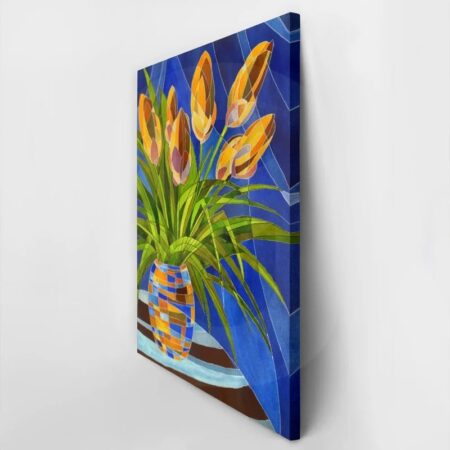 Πινακας σε καμβά ABSTRACT DECORATIVE YELLOW FLOWERS - Μπουκετα Λουλουδιων Sticky 3