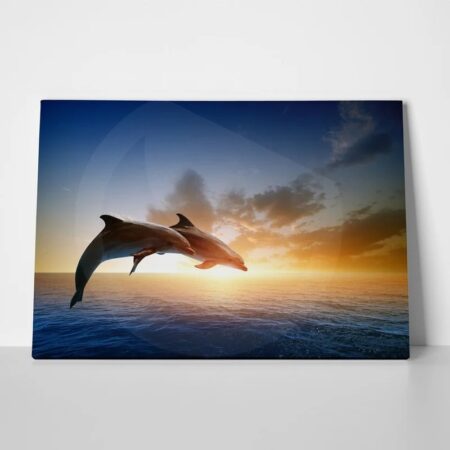 Πινακας σε καμβά JUMPING DOLPHINS - Ψαρια - Ζωα της θαλασσας