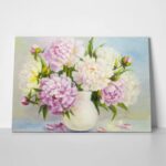 Πινακας σε καμβά LIGHT PEONIES IN VASE