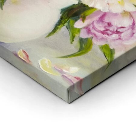Πινακας σε καμβά LIGHT PEONIES IN VASE - Παιωνιες Sticky 1