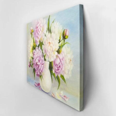 Πινακας σε καμβά LIGHT PEONIES IN VASE - Παιωνιες Sticky 2