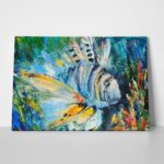 Πινακας σε καμβά LION FISH ZEBRA STRIPED ART