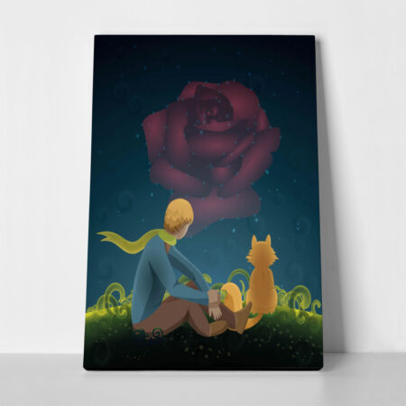 Πινακας σε καμβά LITTLE PRINCE ROSE FOX - Παιδικοι και set
