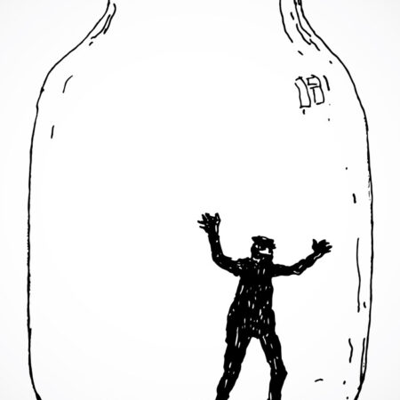 Πινακας σε καμβά MAN IN JAR - Πορτραιτα και Φιγουρες Sticky 5