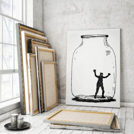 Πινακας σε καμβά MAN IN JAR - Πορτραιτα και Φιγουρες