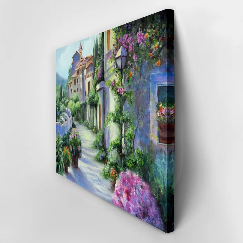 Πινακας σε καμβά OIL PAINTING HYDRANGEA FLOWER STREET