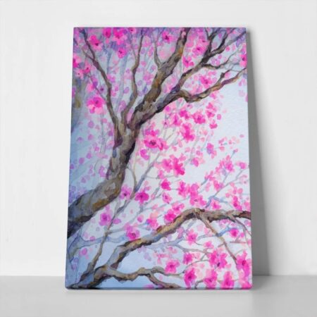 Πινακας σε καμβά PINK FLOWERY ORCHARD YARD - Ανθη Δεντρων Sticky 1
