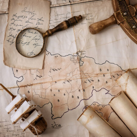 Πινακας σε καμβά STILL LIFE VINTAGE MAP - Χαρτες Sticky 4