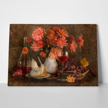 Πινακας σε καμβά STILL LIFE AUTUMN FLOWERS - Μπουκετα Λουλουδιων