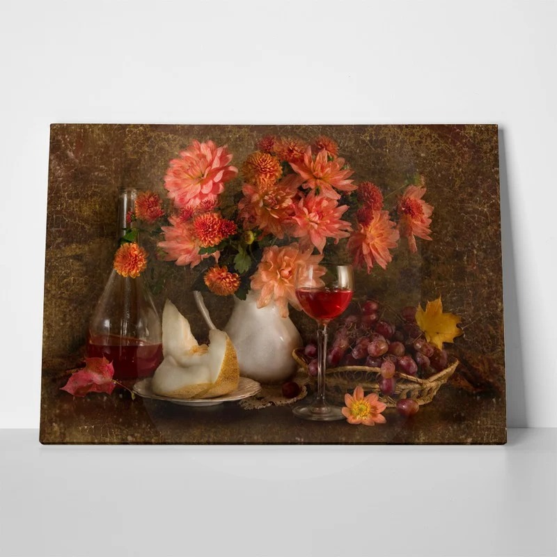 Πινακας σε καμβά STILL LIFE AUTUMN FLOWERS