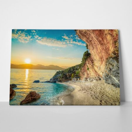 Πινακας σε καμβά SUNRISE IN CORFU - Παραλιες