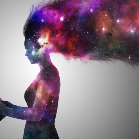 Πινακας σε καμβά UNIVERSE WOMAN READING BOOK - Διαστημα και Τεχνολογια Sticky 4
