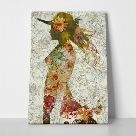 Πινακας σε καμβά WOMAN FLOWER HAT - Αφηρημενα και Abstract