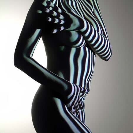 Πινακας σε καμβά ZEBRA PATTERN ON WOMAN - Πορτραιτα και Φιγουρες Sticky 4