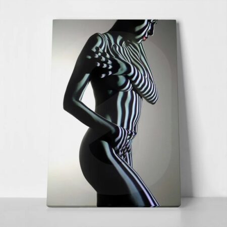 Πινακας σε καμβά ZEBRA PATTERN ON WOMAN - Πορτραιτα και Φιγουρες