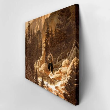 Πινακας σε καμβά BROWN BEAR ROCKY MOUNTAINS - Αρκουδες Sticky 2