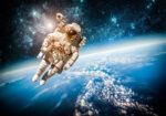 Πινακας σε καμβά ASTRONAUT OVER EARTH