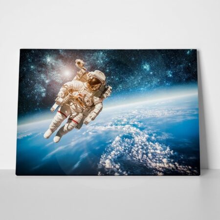 Πινακας σε καμβά ASTRONAUT OVER EARTH - Διαστημα και Τεχνολογια