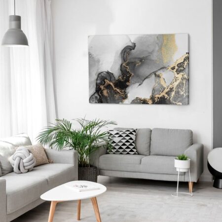 Πινακας σε καμβά BLACK GOLD ABSTRACT - Αφηρημενα και Abstract