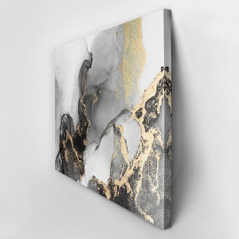 Πινακας σε καμβά BLACK GOLD ABSTRACT