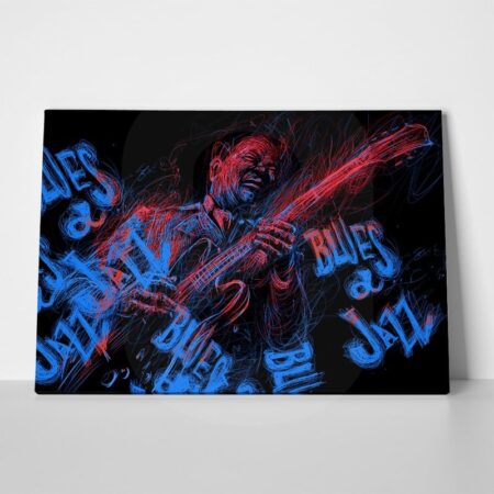 Πινακας σε καμβά BLUES JAZZ MUSICIAN GUITAR