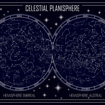 Πινακας σε καμβά CELESTIAL PLANISPHERE MAP - Χαρτες Sticky 4
