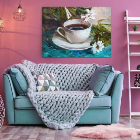 Πινακας σε καμβά CUP OF COFFEE PAINTING - Food and Drink