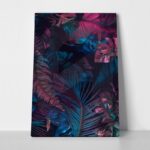 Πινακας σε καμβά FLUROSCENT PALM LEAVES