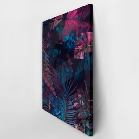 Πινακας σε καμβά FLUROSCENT PALM LEAVES - Botanical - Φυτα Sticky 3