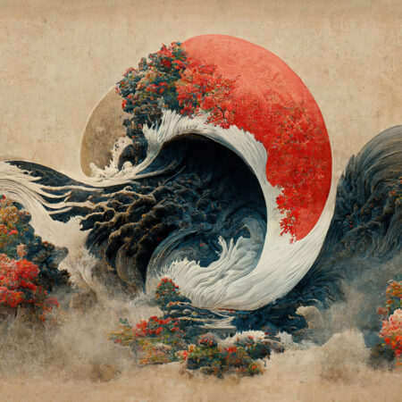 Πινακας σε καμβά JAPANESSE STYLE WAVE - Αφηρημενα και Abstract Sticky 5