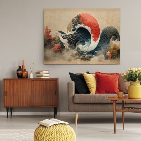Πινακας σε καμβά JAPANESSE STYLE WAVE - Αφηρημενα και Abstract