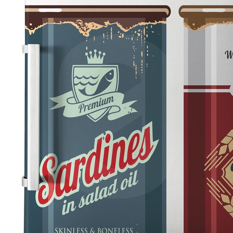 Αυτοκόλλητο ψυγείου RETRO FOOD CANS