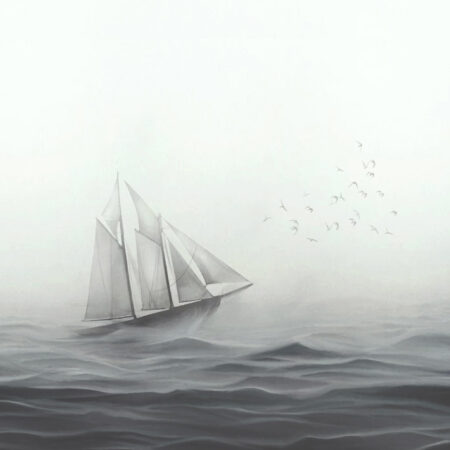 Πινακας σε καμβά SAILING SHIP IN THE FOG - Βαρκες και Καραβια Sticky 5