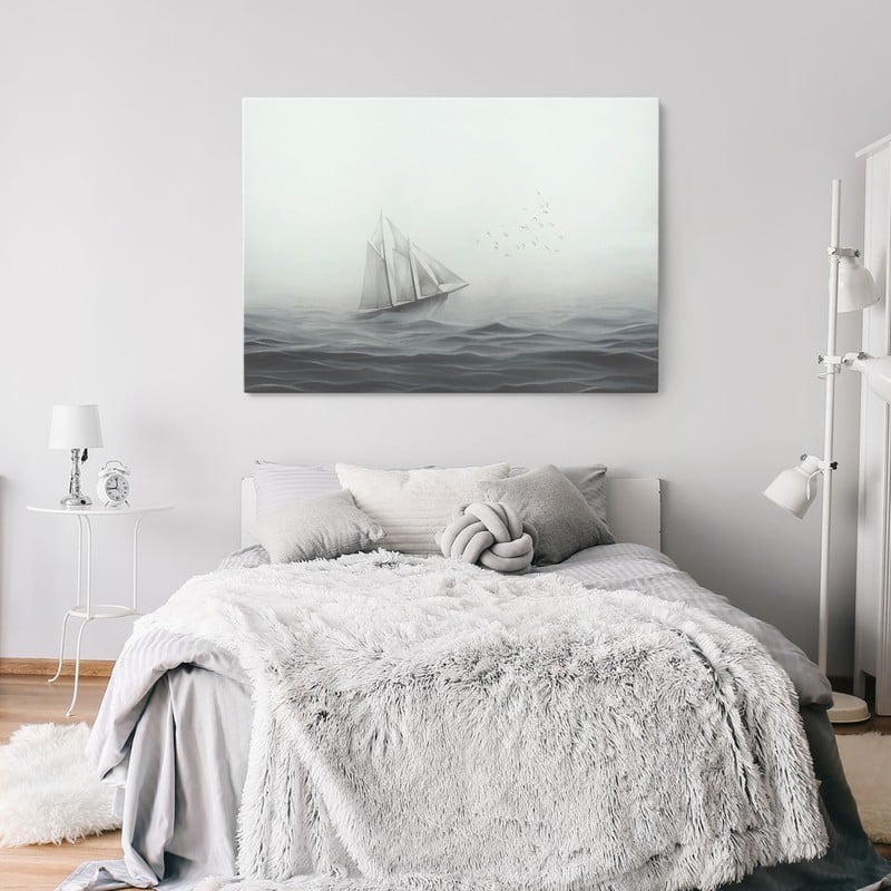 Πινακας σε καμβά SAILING SHIP IN THE FOG