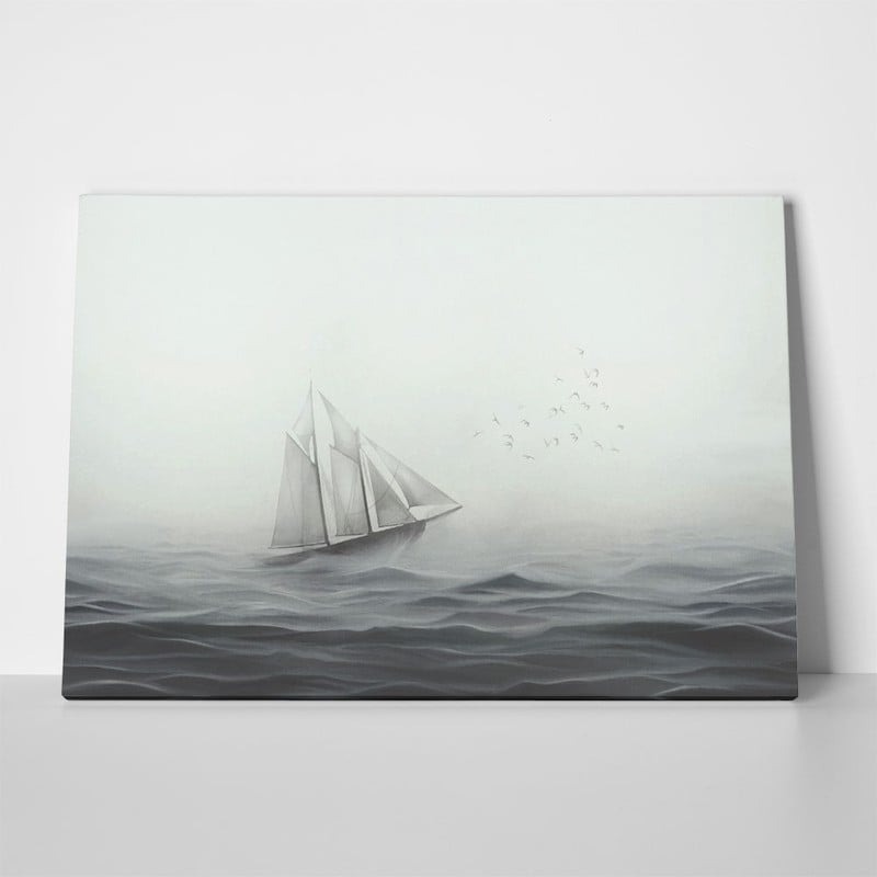 Πινακας σε καμβά SAILING SHIP IN THE FOG