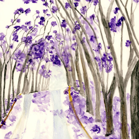 Πινακας σε καμβά TREES WITH PURPLE FLOWERS - Ανθη Δεντρων Sticky 4