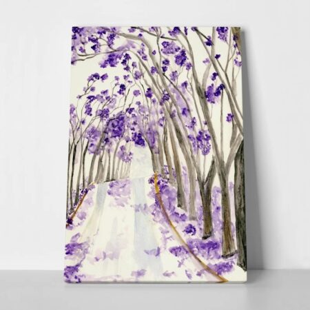 Πινακας σε καμβά TREES WITH PURPLE FLOWERS - Ανθη Δεντρων